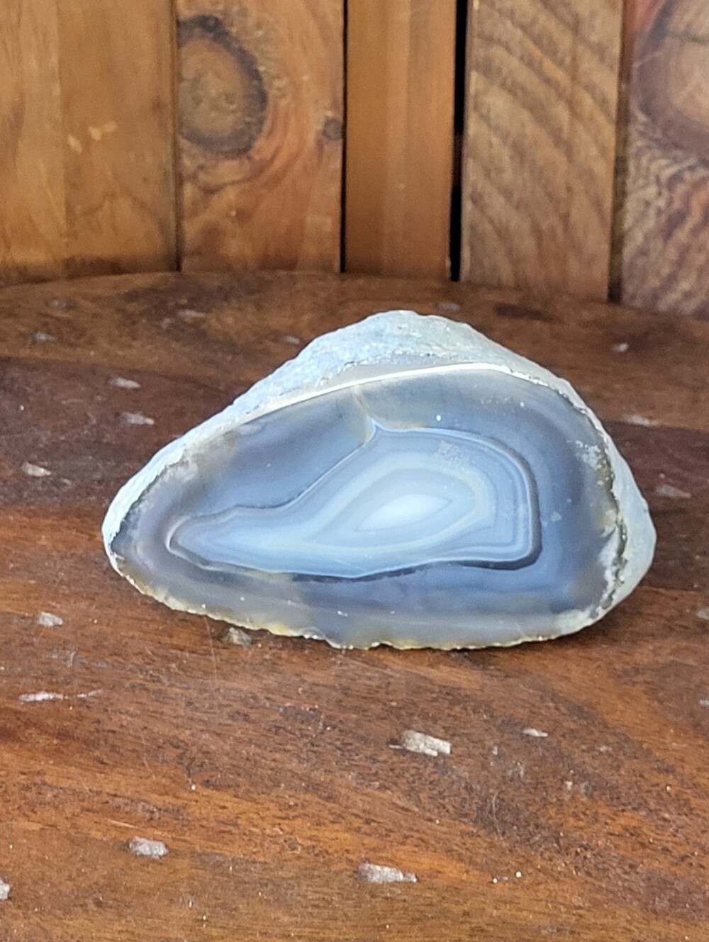 Polished Blue Gray Agate Slice